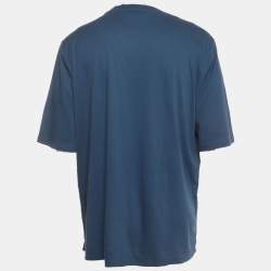 Pre Owned Hermès Blue Harnais en Gouache 3D Jersey Crewneck T-Shirt XXXL