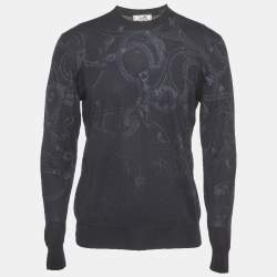 مملوكة مسبقًا Hermes Navy Blue L'Instruction du Roy Patine Cashmere Knit Sweater M