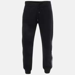 Pre Owned Hermes Black Jersey and Nylon Trim Run H Joggers L 