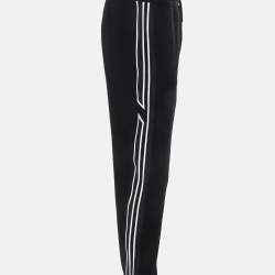 Pre Owned Hermes Black Jersey and Nylon Trim Run H Joggers L 