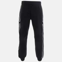 Pre Owned Hermes Black Jersey and Nylon Trim Run H Joggers L 