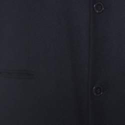 Hermes Black Cashmere Stand Up Collar Blazer L