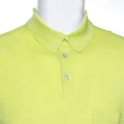Hermes Fluorescent Cotton Pique Polo T Shirt XL 