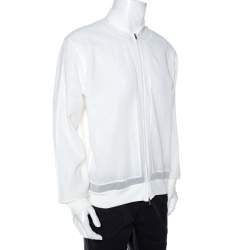 Hermes White Cotton Bomber Jacket XS