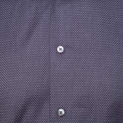 Pre Owned Hermes Purple Cotton Jacquard Long Sleeve Shirt L