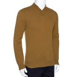 Hermes Tan Brown Rib Knit Cashmere Long Sleeve Sweater M
