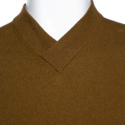 Hermes Tan Brown Rib Knit Cashmere Long Sleeve Sweater M