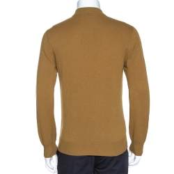 Hermes Tan Brown Rib Knit Cashmere Long Sleeve Sweater M