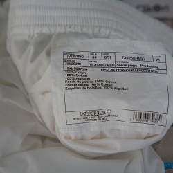 Hermes White Cotton Elasticized Waist Straight Leg Pants L
