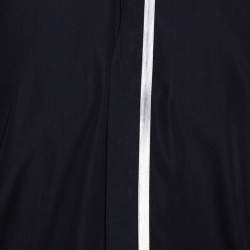 Pre Owned Hermes Black Cotton Stripe Detail Long Sleeve Shirt XXL