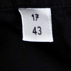 Pre Owned Hermes Black Cotton Stripe Detail Long Sleeve Shirt XXL