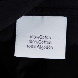 Pre Owned Hermes Black Cotton Stripe Detail Long Sleeve Shirt XXL