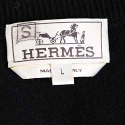 Hermes Black Spider Embroidered Cashmere Sweater L