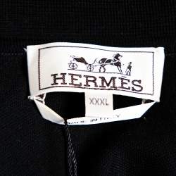 Pre Owned Hermès Black Cotton Pique Polo T-Shirt XXXL 