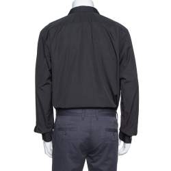 Pre Owned Hermes Black Cotton Button Front Long Sleeve Shirt 5XL