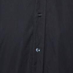 Pre Owned Hermes Black Cotton Button Front Long Sleeve Shirt 5XL