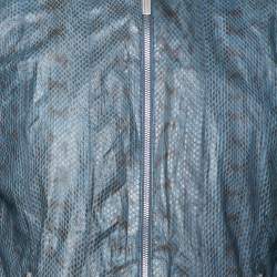 Hermès Blue Snakeskin Leather Reversible Jacket L