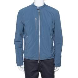 Hermès Blue Snakeskin Leather Reversible Jacket L