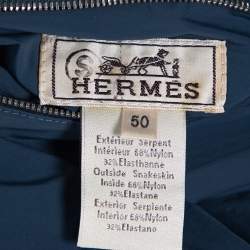 Hermès Blue Snakeskin Leather Reversible Jacket L