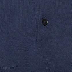 Hermes Navy Blue Cotton Pique Polo T Shirt XXL