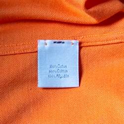 Pre Owned Hermes Orange Cotton Pique Polo T-Shirt XXL