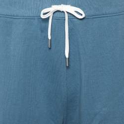 Hermes Blue Cotton Contrast Trim Detail Jogging Shorts XL