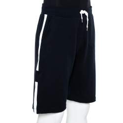Hermes Black Cotton Contrast Trim Detail Jogging Shorts XL
