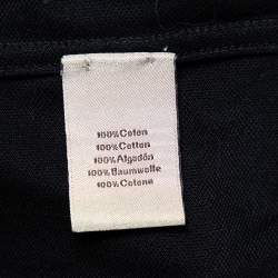 Hermes Black Cotton Pique Logo Embroidered Polo T-Shirt L