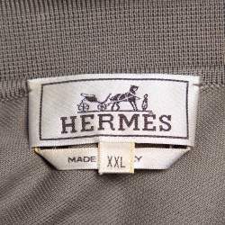 Pre Owned Hermès Olive Green Cotton Pique Polo T-Shirt XXL