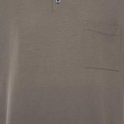 Pre Owned Hermès Olive Green Cotton Pique Polo T-Shirt XXL