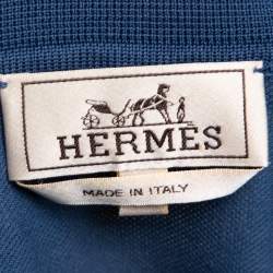 Pre Owned Hermes Blue Cotton Pique  Polo T-Shirt XXL