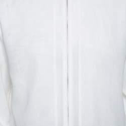 Pre Owned Hermes White Cotton Bomber Jacket XXXS