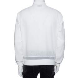 Pre Owned Hermes White Cotton Bomber Jacket XXXS