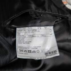 Hermes Charcoal Grey Pinstriped Wool Single Breasted Suit L