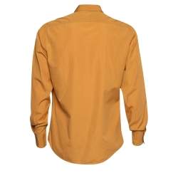 Hermes Mustard Yellow Cotton Button Front Shirt L