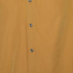 Hermes Mustard Yellow Cotton Button Front Shirt L