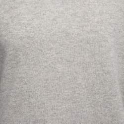 Hermes Grey Cashmere V-Neck Long Sleeve Sweater XXL