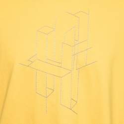 Hermes Yellow Cotton 3D H Embroidered Short Sleeve T-Shirt L