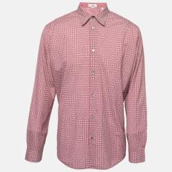 Hermes Red Printed Cotton Button Front Shirt XXXL