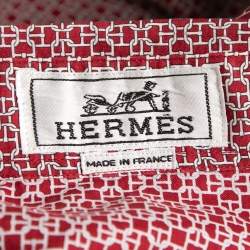 Hermes Red Printed Cotton Button Front Shirt XXXL
