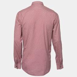 Hermes Red Printed Cotton Button Front Shirt XXXL