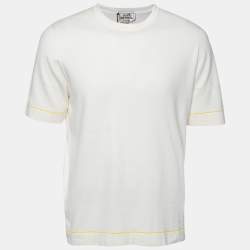 Hermes Cream Cashmere T-Shirt L