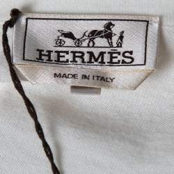 Hermes Cream Cashmere T-Shirt L