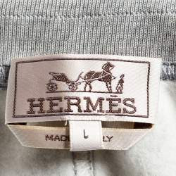 Hermes Grey Cotton Run H Jogging Pants L