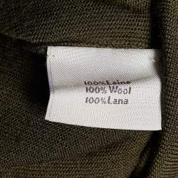 Hermes Olive Green Wool Knit Long Sleeve Jumper XXL