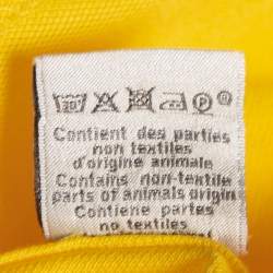 Pre Owned Hermes Yellow Cotton Pique Pocket Detailed Polo T-Shirt M
