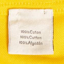 Pre Owned Hermes Yellow Cotton Pique Pocket Detailed Polo T-Shirt M