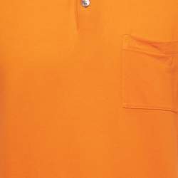 Hermès Orange Pique Knit Polo T-Shirt XL
