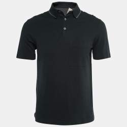 Hermes Black Cotton Pique Polo T-Shirt XS