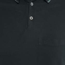 Pre Owned Hermes Black Cotton Pique Polo T-Shirt XS